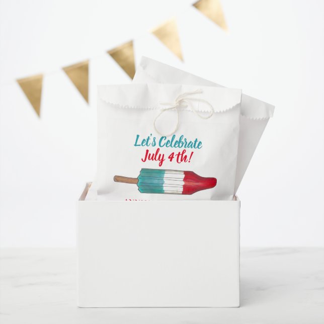 Celebrate July 4th Red White Blue Rocket Pop Favour Bags (Party)