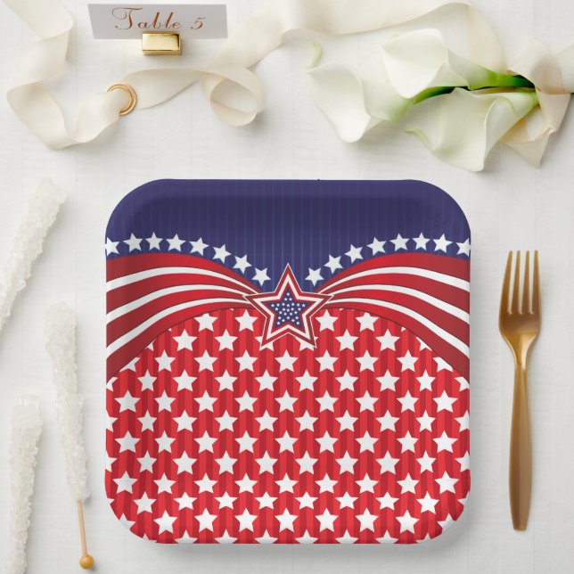 Celebrate July Fourth  Paper Plate (Wedding)