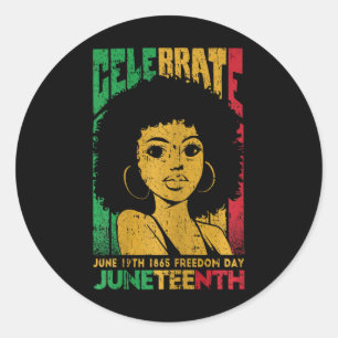Celebrate June 19th 1865 Juneteenth Black History Classic Round Sticker
