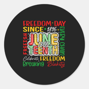 Celebrate Juneteenth 1865 Afro Black American Blac Classic Round Sticker