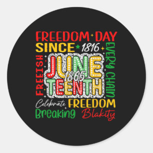 Celebrate Juneteenth 1865 Afro Black American Blac Classic Round Sticker