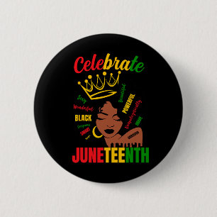 Celebrate Juneteenth 1865 Black History Month Wome 6 Cm Round Badge