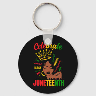 Celebrate Juneteenth 1865 Black History Month Wome Key Ring
