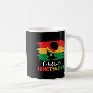 Celebrate Juneteenth Black Women Messy Bun 1865 Em Coffee Mug