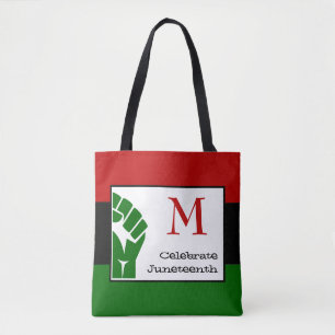 CELEBRATE JUNETEENTH Customisable MONOGRAM Tote Bag