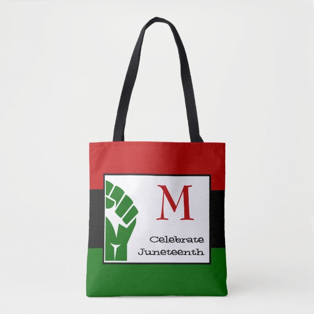 CELEBRATE JUNETEENTH Customisable MONOGRAM Tote Bag (Front)