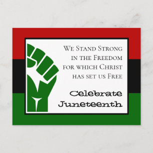 CELEBRATE JUNETEENTH Customisable Text Power Fist Postcard
