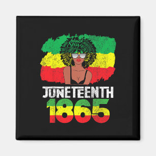 Celebrate Juneteenth Messy Bun Black Women 1865 Ju Magnet