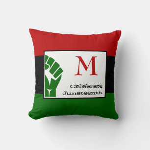 CELEBRATE JUNETEENTH Monogram  Cushion