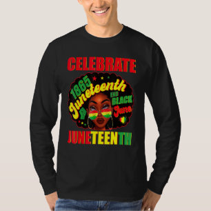 Celebrate Juneteeth 1865 Pride Black History Afro T-Shirt
