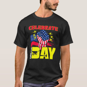 Celebrate Labour Day American Flag Worker Employee T-Shirt