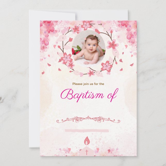 Celebrate Life and Faith with a Special Baptism  Invitation (Front)