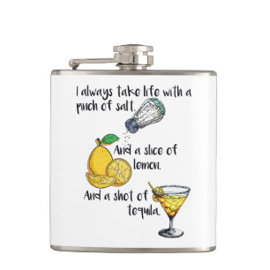 Celebrate life, funny sayings gift hip flask