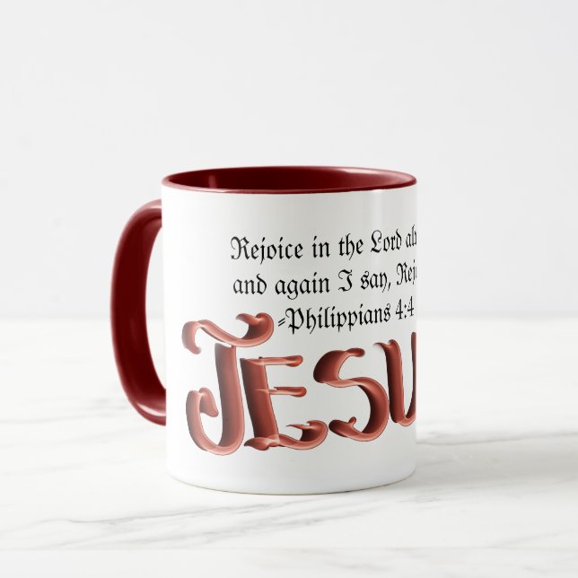 "Celebrate Life’s Blessings – Rejoice Mug. Mug (Front Left)