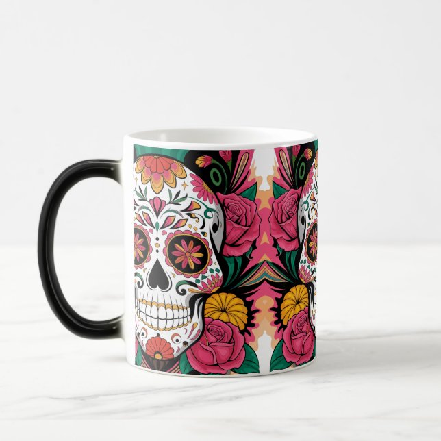 Celebrate Life Sugar Skull Magic Mug (Left)
