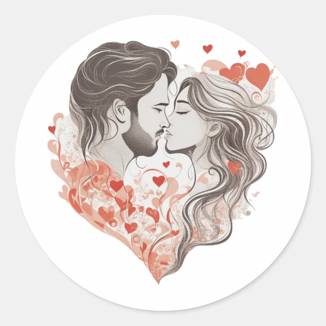 Celebrate love and intimacy, beauty of two souls classic round sticker (Front)