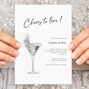 Celebrate Love! Elegant White Bridal Shower Invite