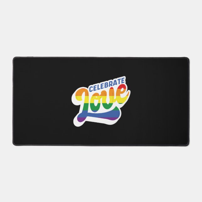 Celebrate Love - lgbtq Design Desk Mat (Front)