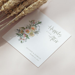 Celebrate Love! Personalised Wildflower Wedding Napkin