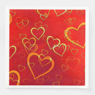 Celebrate Love Red Hearts  Napkin