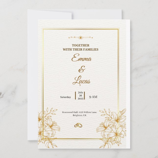 Celebrate love with this elegant wedding  invitation (Front)