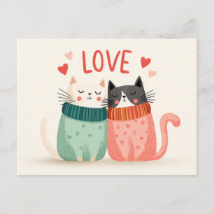 Celebrate love with two cute kitten  postcard