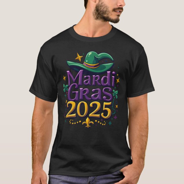 Celebrate Mardi Gras 2025: Joy, Party, Repeat T-Shirt (Front)