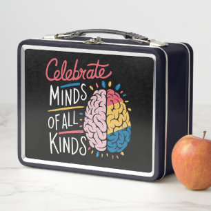 Celebrate Minds of All Kinds Autism Awareness Metal Lunch Box