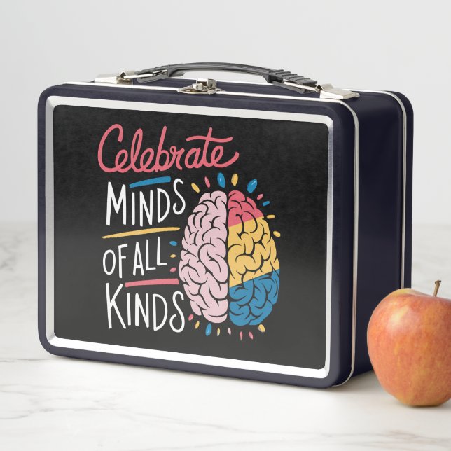 Celebrate Minds of All Kinds Autism Awareness Metal Lunch Box (In Situ)