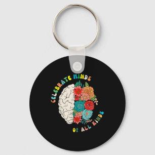 Celebrate Minds Of All Kinds Floral Colours Neurod Key Ring
