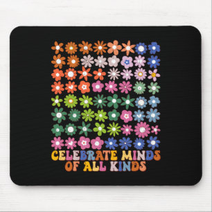 Celebrate Minds Of All Kinds Groovy Flower Autism Mouse Mat