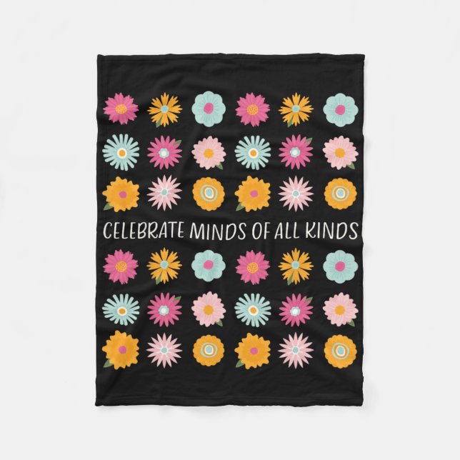 Celebrate Minds Of All Kinds Neurodiversity Adhd A Fleece Blanket (Front)