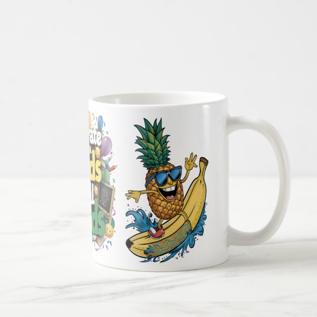 Celebrate Minds! Quirky Banana & Pineapple Kids  Coffee Mug (Right)