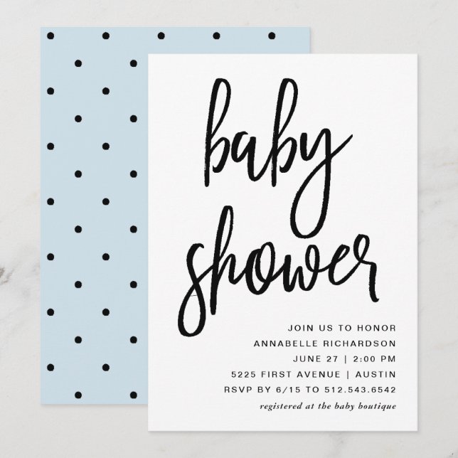 Celebrate | Modern Typography Baby Shower Invitation (Front/Back)