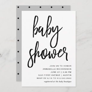 Celebrate Modern Typography Baby Shower Invitation