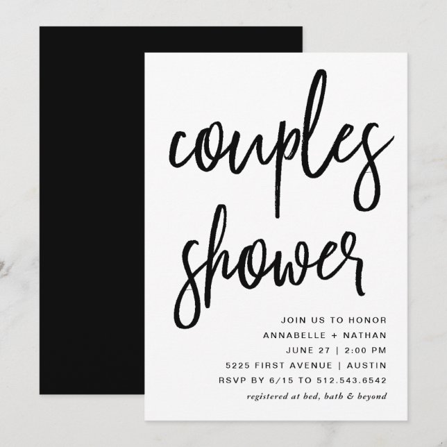 Celebrate | Modern Typography Couples Shower Invitation (Front/Back)