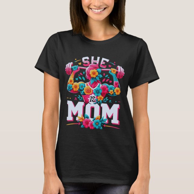 Celebrate Motherhood: She Is Mum Athletic  T-Shirt (Front)