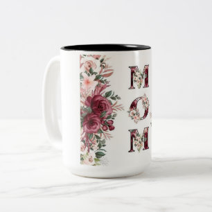Celebrate Mum with Flowers! Floral Mum Design (Gif Two-Tone Coffee Mug