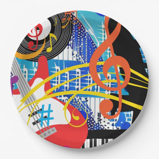 Celebrate Music Paper Plate (Front)