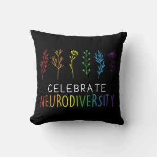 CELEBRATE NEURODIVERSITY Autism Awareness Flower Cushion