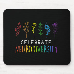 CELEBRATE NEURODIVERSITY Autism Awareness Flower Mouse Mat