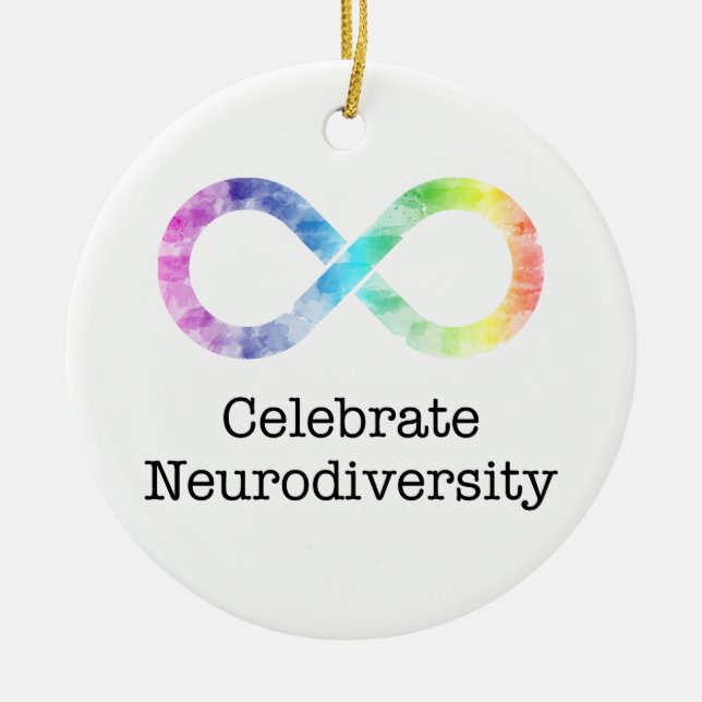 Celebrate Neurodiversity Ceramic Tree Decoration (Front)
