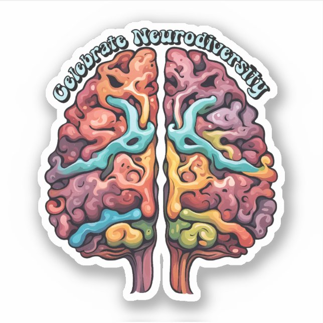 Celebrate Neurodiversity Colourful Brain  (Front)