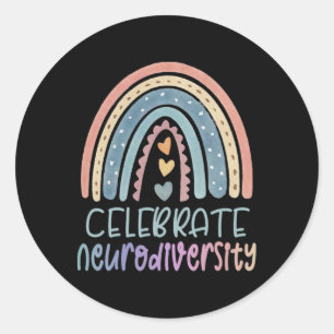 Celebrate Neurodiversity Mental Health Autism Awar Classic Round Sticker