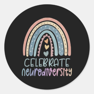 Celebrate Neurodiversity Mental Health Autism Awar Classic Round Sticker