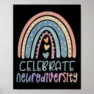 Celebrate Neurodiversity Mental Health Autism Awar Poster