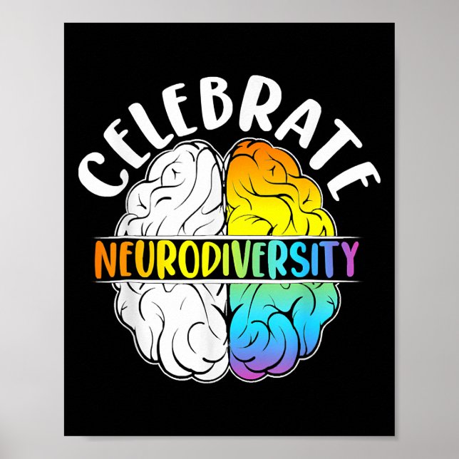 Celebrate Neurodiversity Mental Health Autism Poster (Front)