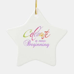 CELEBRATE NEW BEGINNING CERAMIC TREE DECORATION