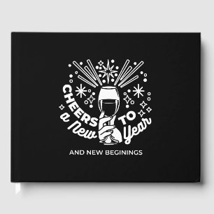 Celebrate New Beginnings Wine Glass Illustration 2 Guest Book