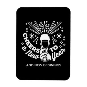 Celebrate New Beginnings Wine Glass Illustration 2 Magnet